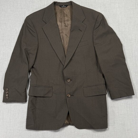 Vintage Chaps by Ralph Lauren Blazer Sport Coat Brown Virgin Wool 37" Chest - Picture 1 of 16